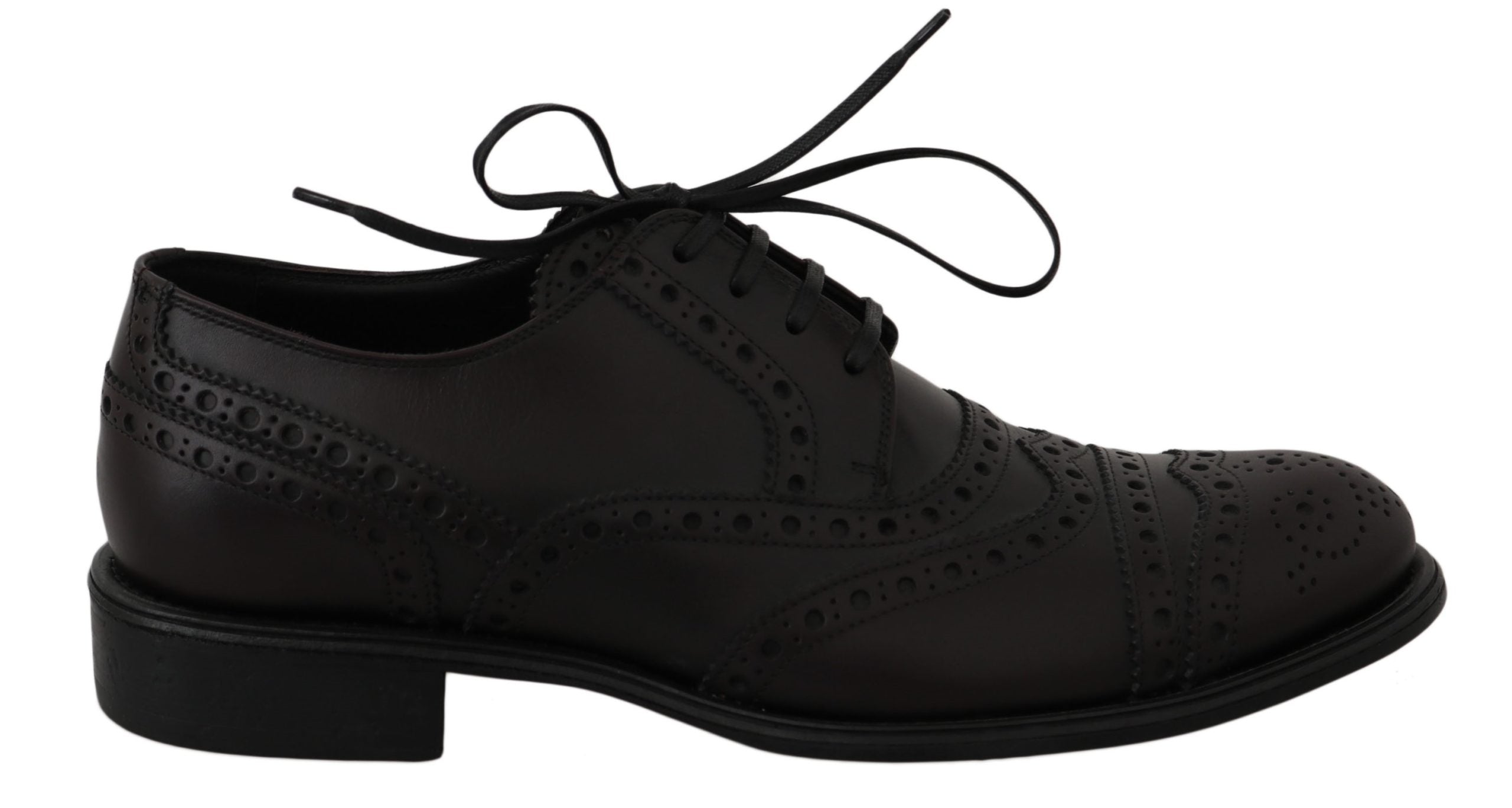 Black Leather Wingtip Oxford Dress Shoes